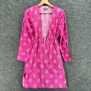 Malabar Bay Dress Women S Small Pink Turtle Print Shift Short Elastic Waist